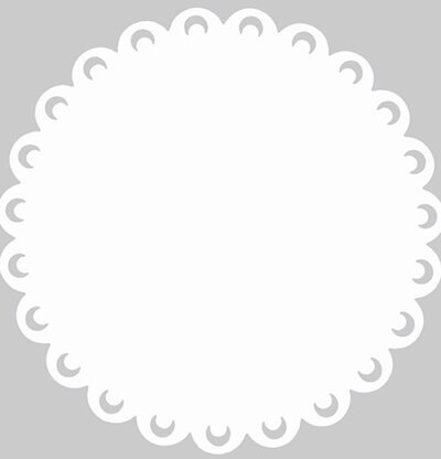 Plasttablet Cutout Påfågel vit från Dixie på grå bakgrund