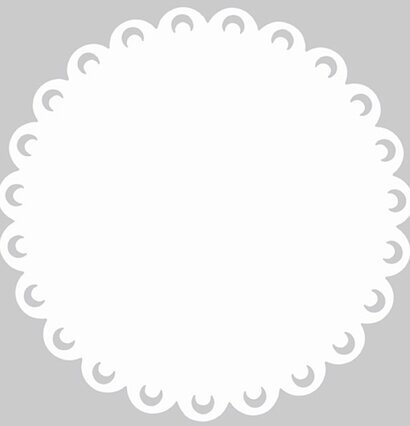 Plasttablet Cutout Påfågel vit från Dixie på grå bakgrund