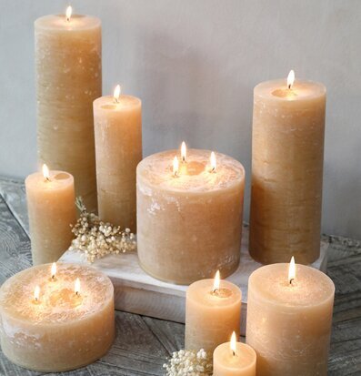 Blockljus Rustik Honung Macon Chic Antique Ljus Stearinljus Värmeljus