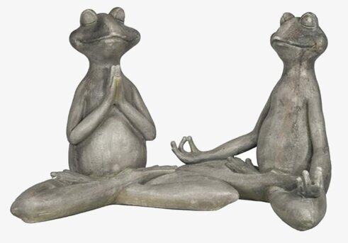 Groda Yoga från Trademan: två grodor i yogapositioner