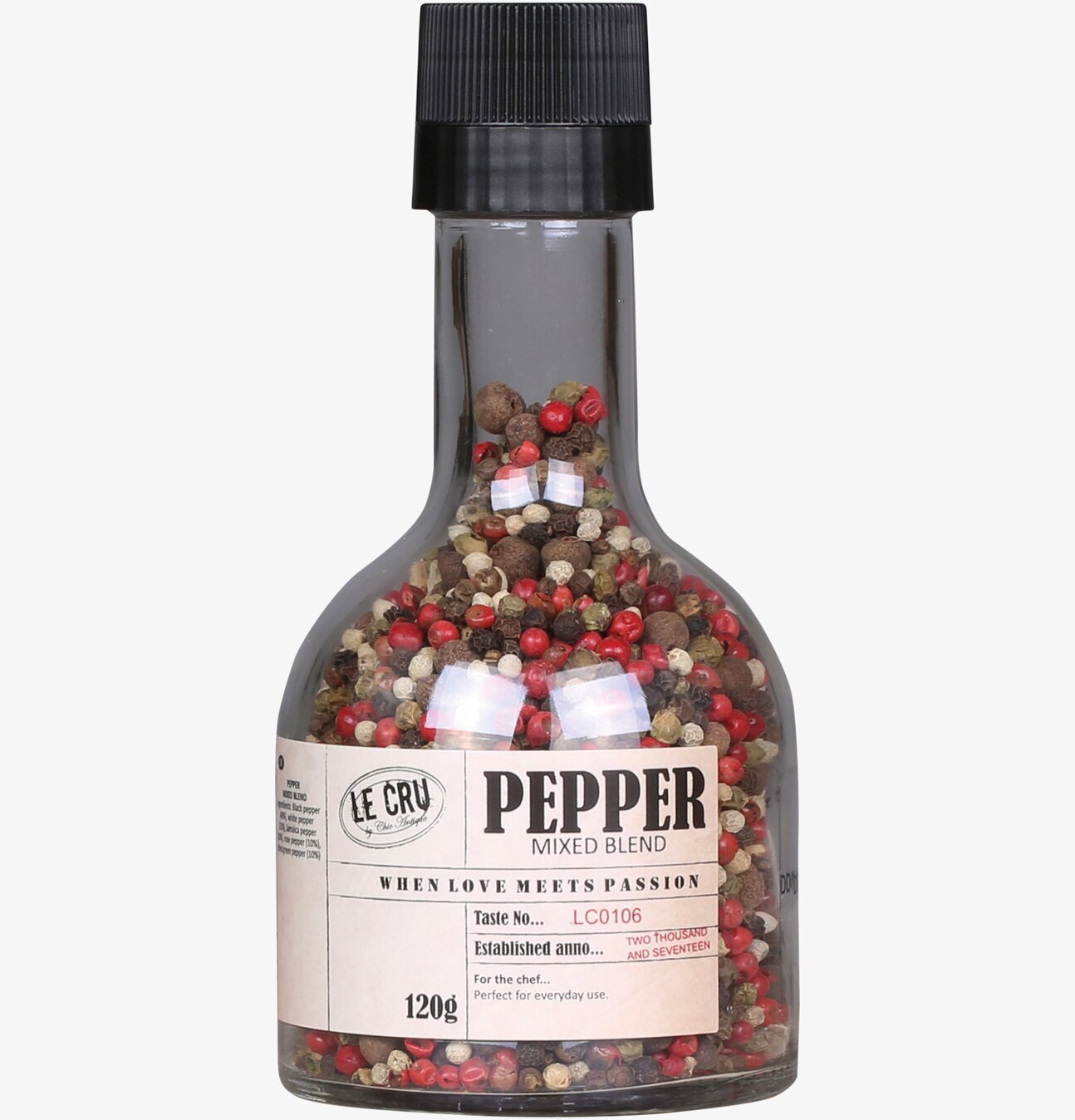 LE CRU Pepparmix Kvarn från Le Cru med färgglada pepparkorn