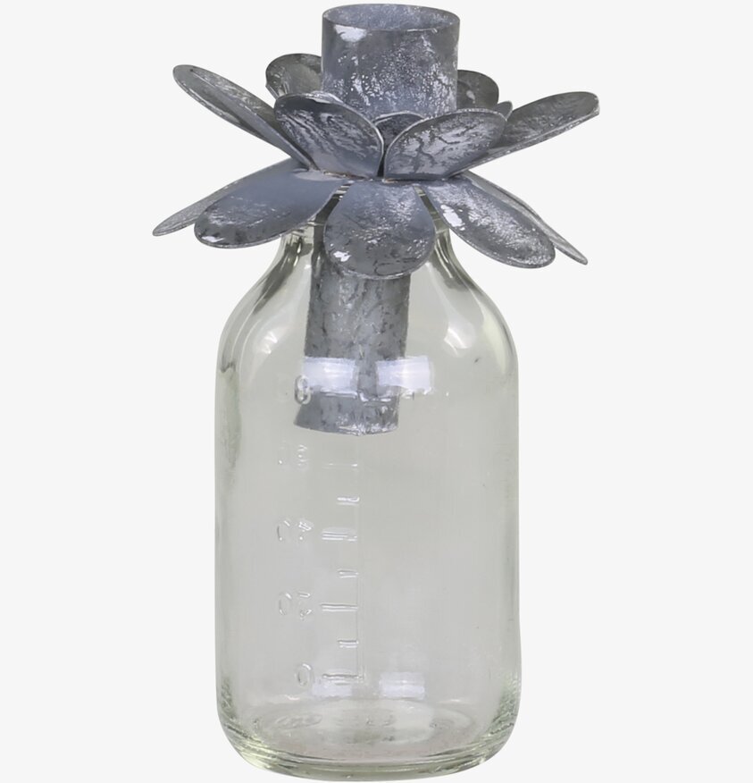 Glasflaska Inkl ljushållare Blomma från Chic Antique