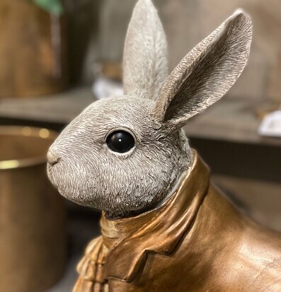 Kanin Brons Poly från A Lot Decoration, detaljerad skulptur