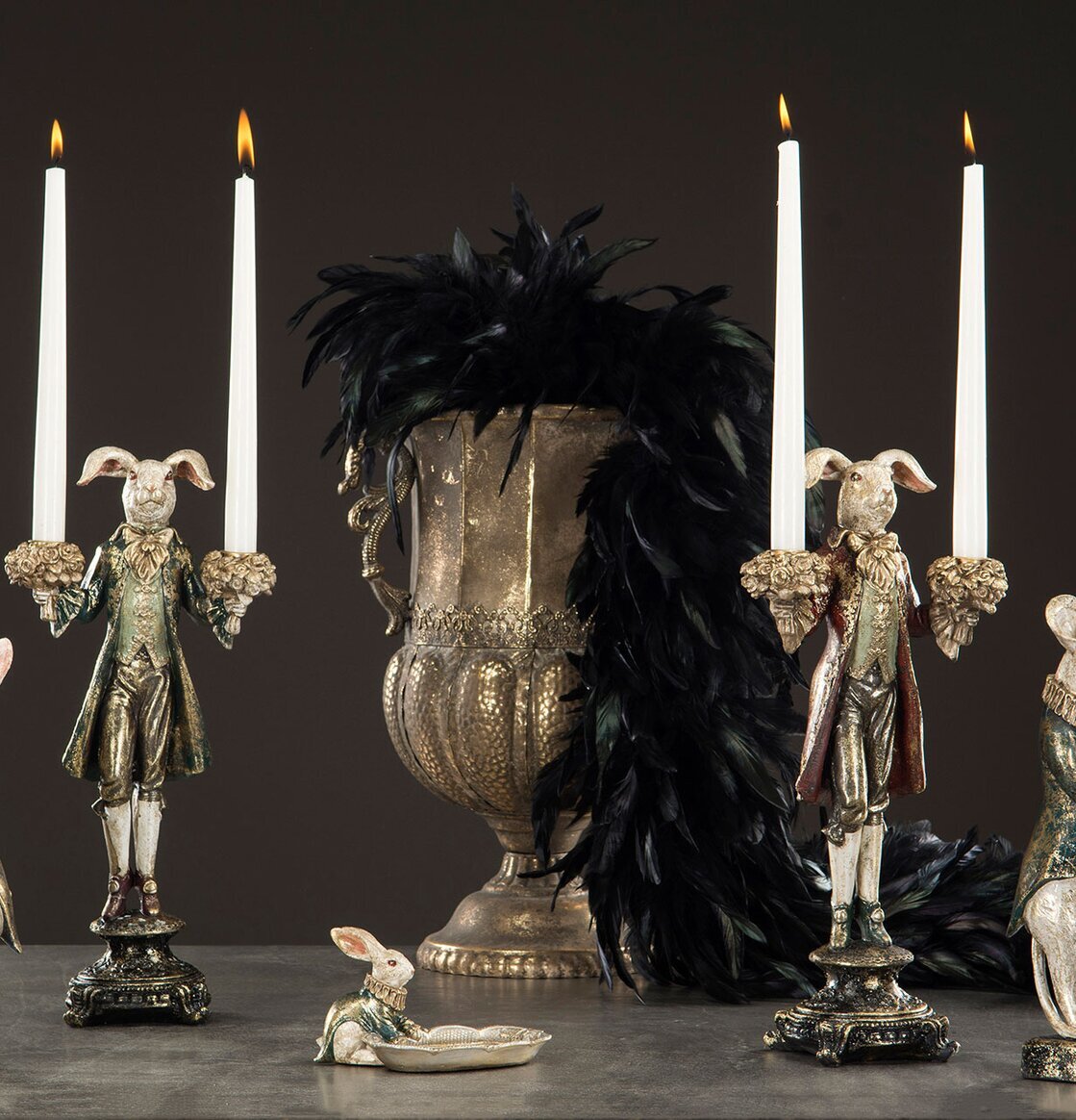 Kanin Fat Mörkgrön från A Lot Decoration med antik stil