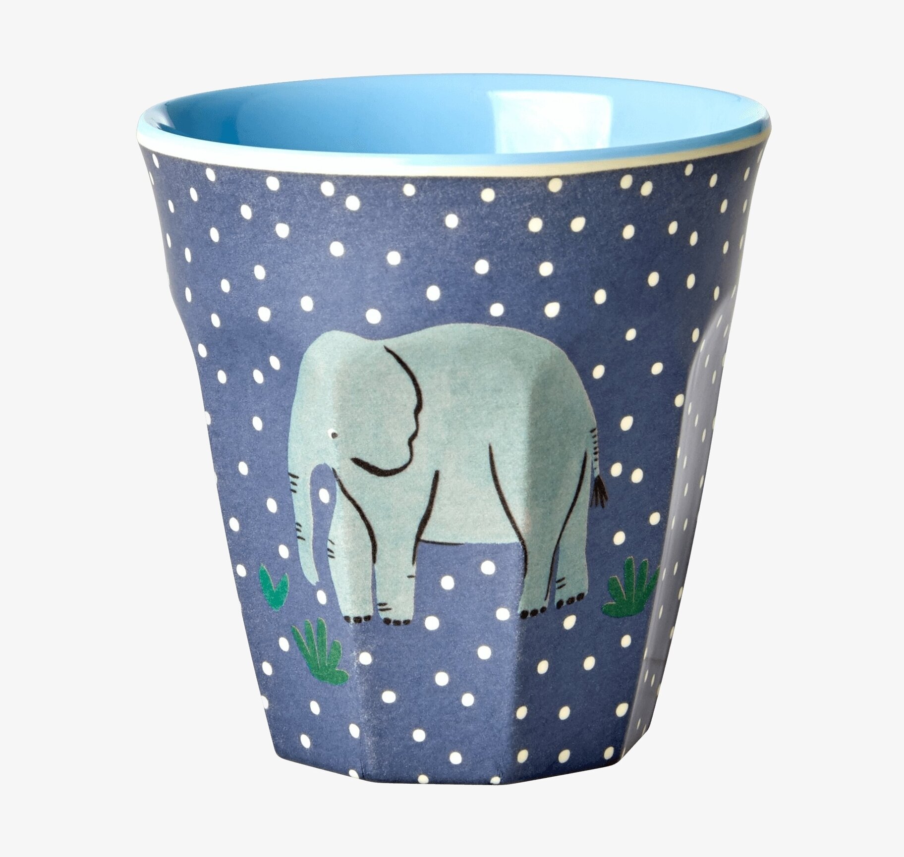 Mugg Elephant Print från Rice med blått prickmönster