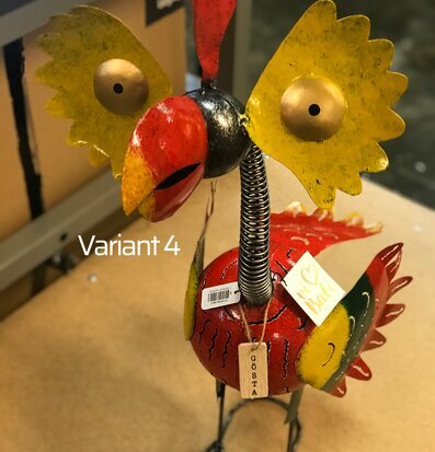 Fågel Plåt 60 Cm från Different Design, färgglad metallfågel