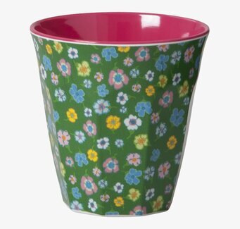 Mugg Grön Med Blomster från Rice med färgglatt blommönster