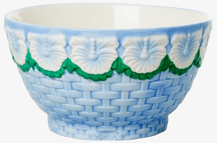 Skål Keramik Blue Flower Design från Rice med blommönster