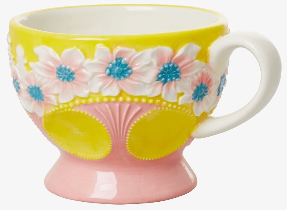 Keramikmugg Yellow Flower Design från Rice med blommönster