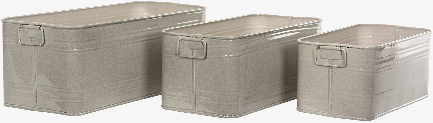 Kruka Kvadrat Emalj Sand Set/3 från A Lot Decoration