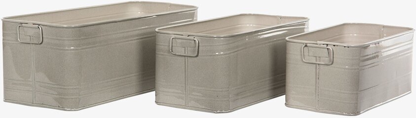 Kruka Kvadrat Emalj Sand Set/3 från A Lot Decoration