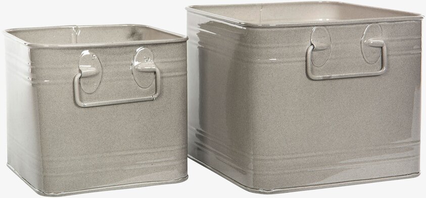 Kruka Kvadrat Emalj Sand Set/2 från A Lot Decoration