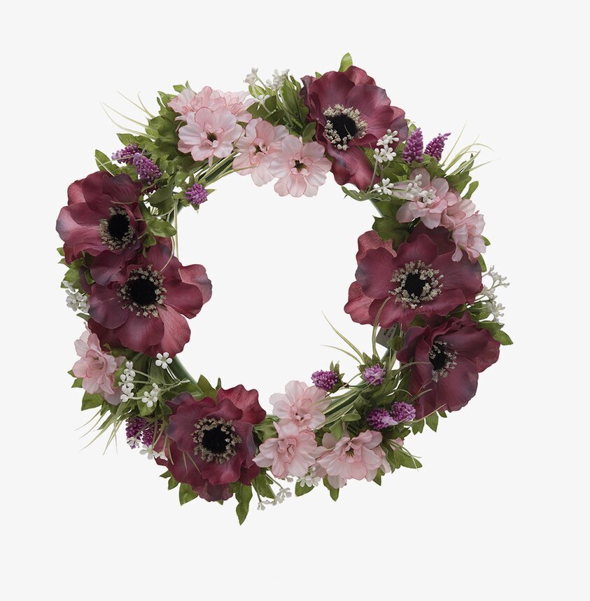 Blomsterkrans Rosa/Ljung 27 Cm från Mr Plant med rosa och lila blommor