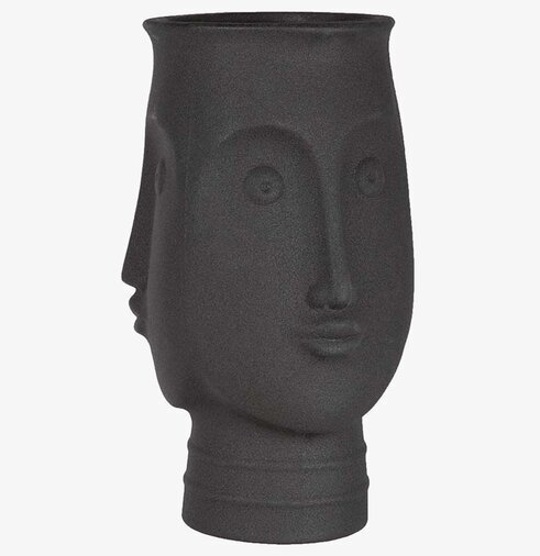Vas Carmen Svart från Mr Plant med unik ansiktsdesign