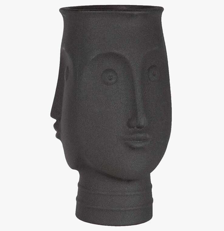 Vas Carmen Svart från Mr Plant med unik ansiktsdesign
