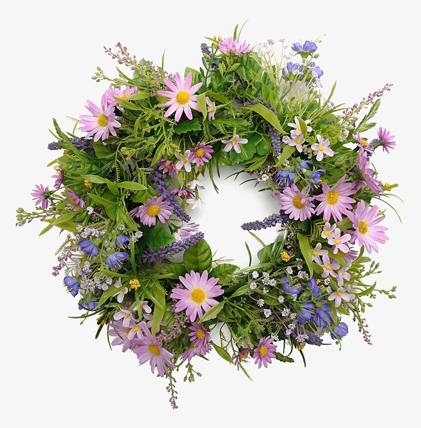 Blomsterkrans Lila 35 Cm från Mr Plant med lila blommor