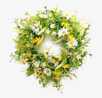 Blomsterkrans Gul 35 Cm från Mr Plant med realistiska blommor