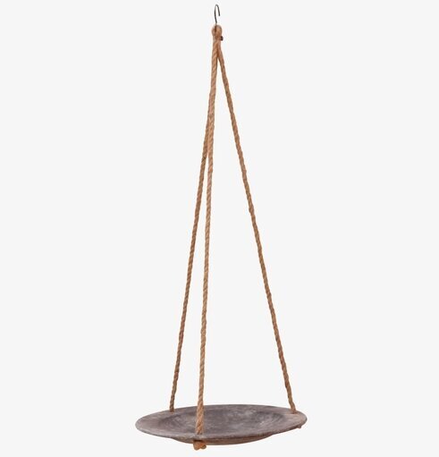 Fågelbad Gråsparv Stor från Eldgarden i metall med rep