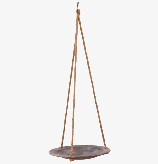 Fågelbad Gråsparv Stor från Eldgarden i metall med rep