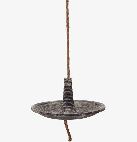 Fågelbad Rep från Eldgarden, rustik trädgårdsdekoration