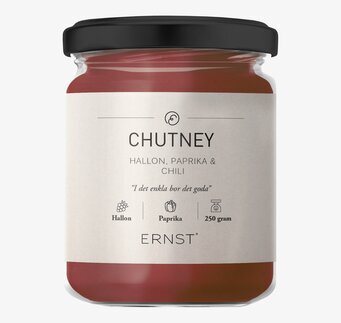 Chutney Björnbär, Paprika & Chili från Ernst i glasburk