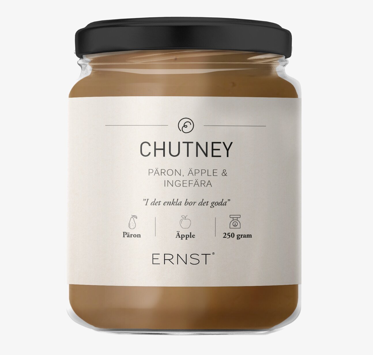 Chutney Päron, Äpple & Ingefära från Ernst i glasburk
