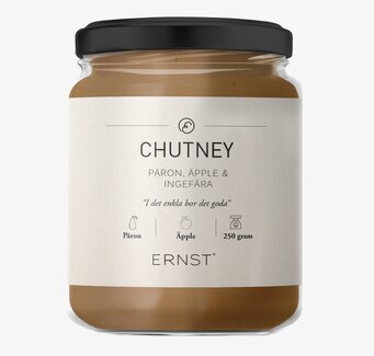 Chutney Päron, Äpple & Ingefära från Ernst i glasburk