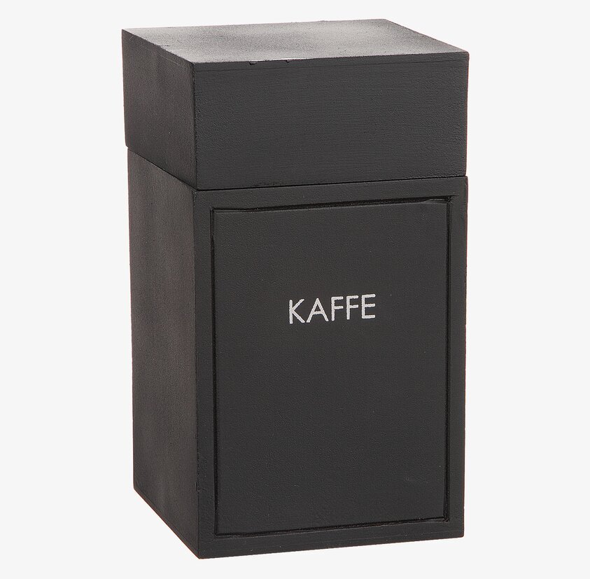 Trälåda Kaffe Svart från Different Design på vit bakgrund