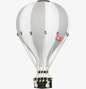 Luftballong Ljusgrå/Vit Large från SuperBalloon, detaljrik