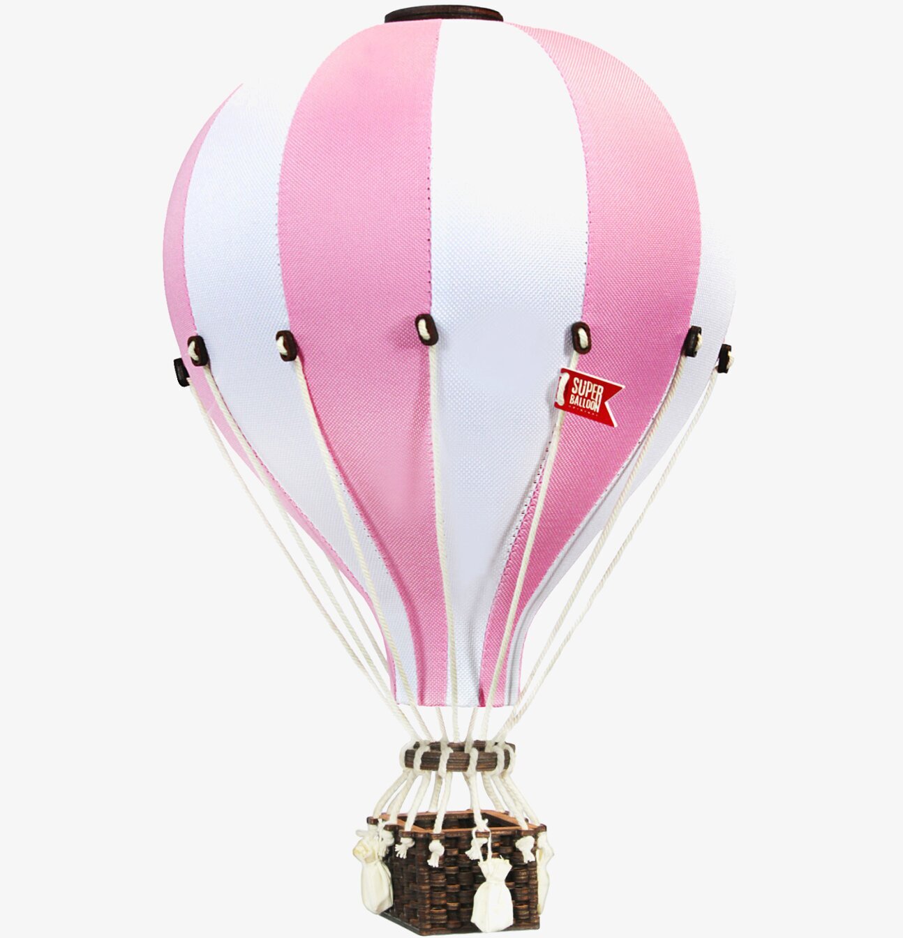 Luftballong Rosa/Vit Large från SuperBalloon i detalj