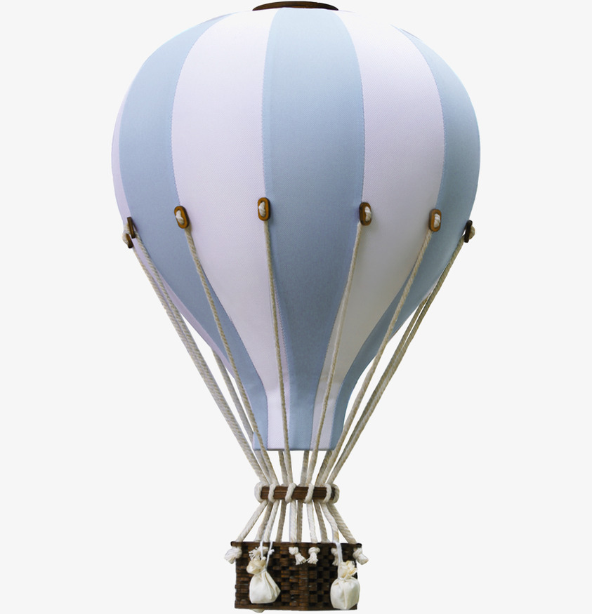 Luftballong Ljusblå/Vit Large från SuperBalloon, detaljrik