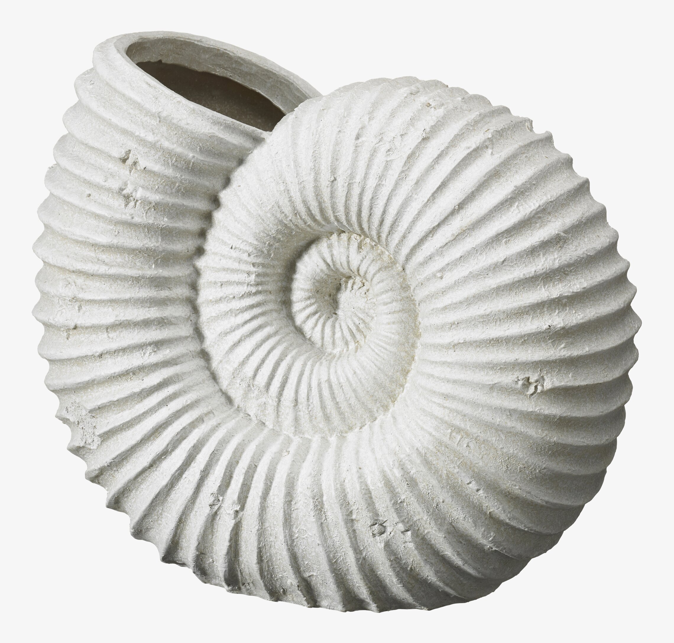 Shell Vas Vit från Wikholm Form med spiralform och textur