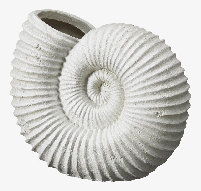 Shell Vas Vit från Wikholm Form med spiralform och textur