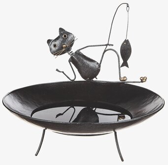 Fågelbad Katt från Different Design i svart metall