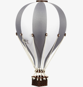 Luftballong Grå/Vit Medium från SuperBalloon på vit bakgrund