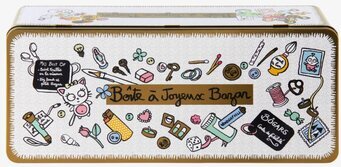 Bild av charmig och lekfull plåtburk med hantverkstema