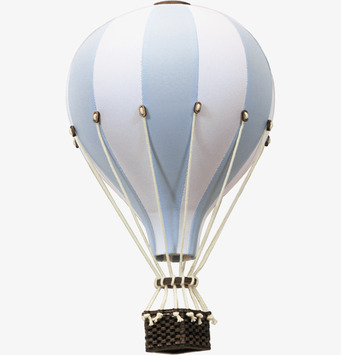 Luftballong Vit/Ljusblå Medium från SuperBalloon hänger
