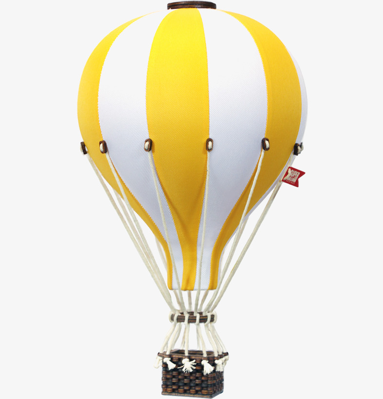 Luftballong Vit/Gul Medium från SuperBalloon mot vit bakgrund