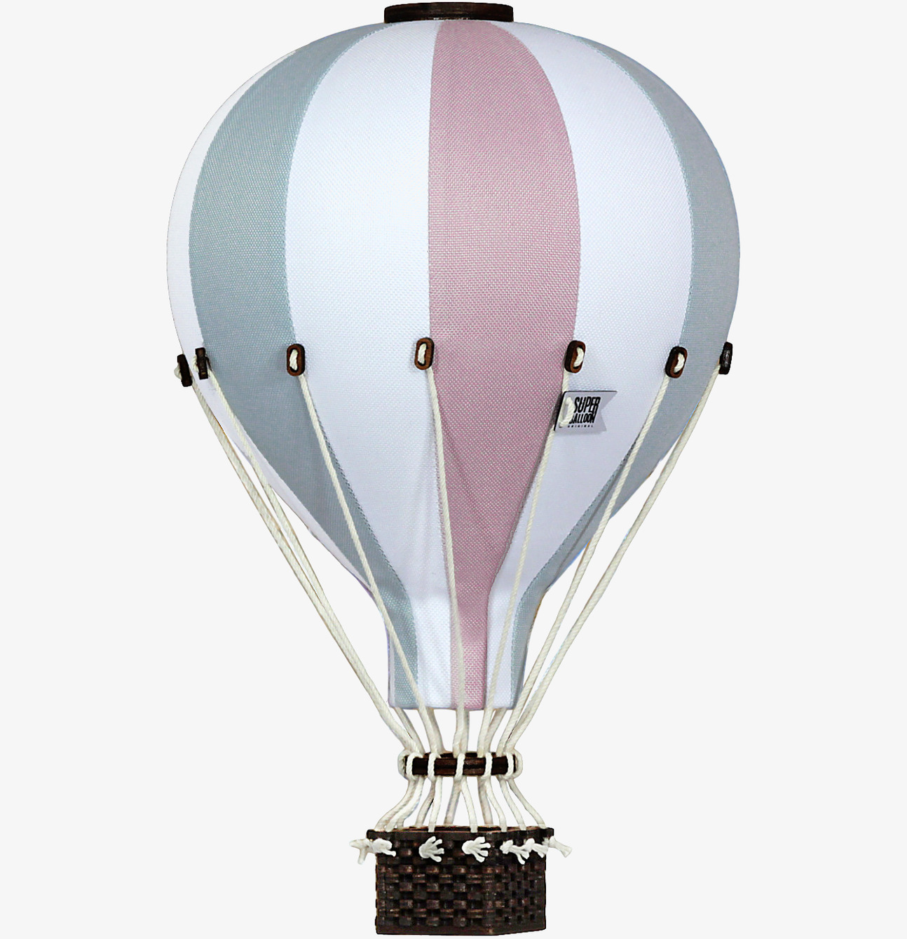 Luftballong Rosa/Grå/Vit Medium från SuperBalloon hänger