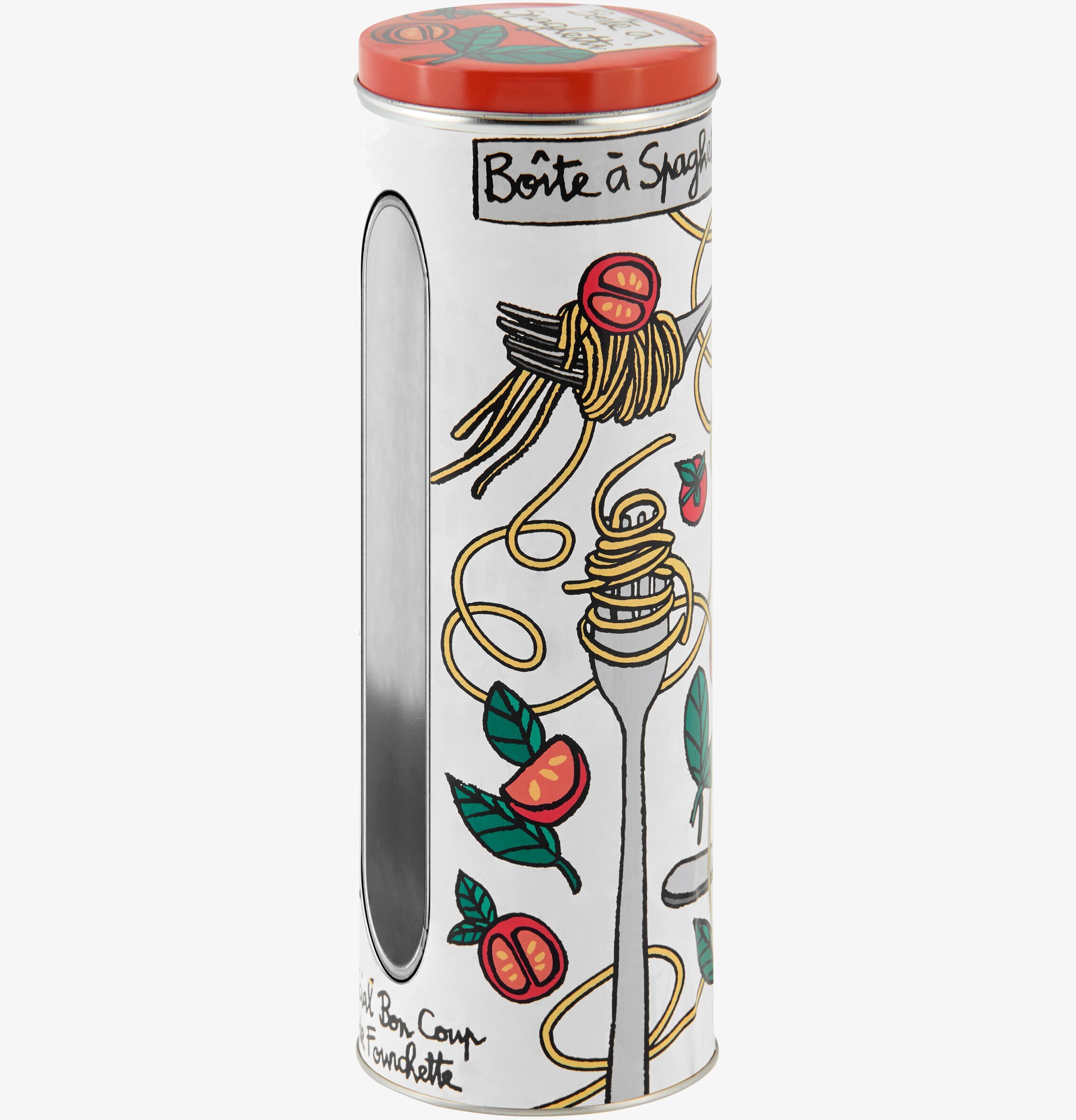 Plåtburk Spagetti från Derriére la porte med lekfull design