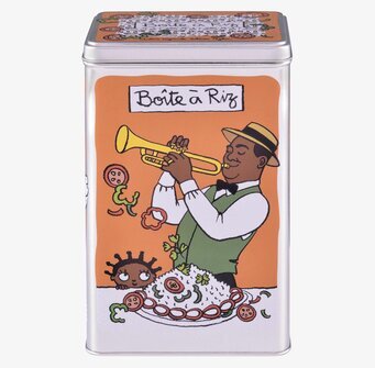 Bild av livfull plåtburk med jazzigt New Orleans-tema