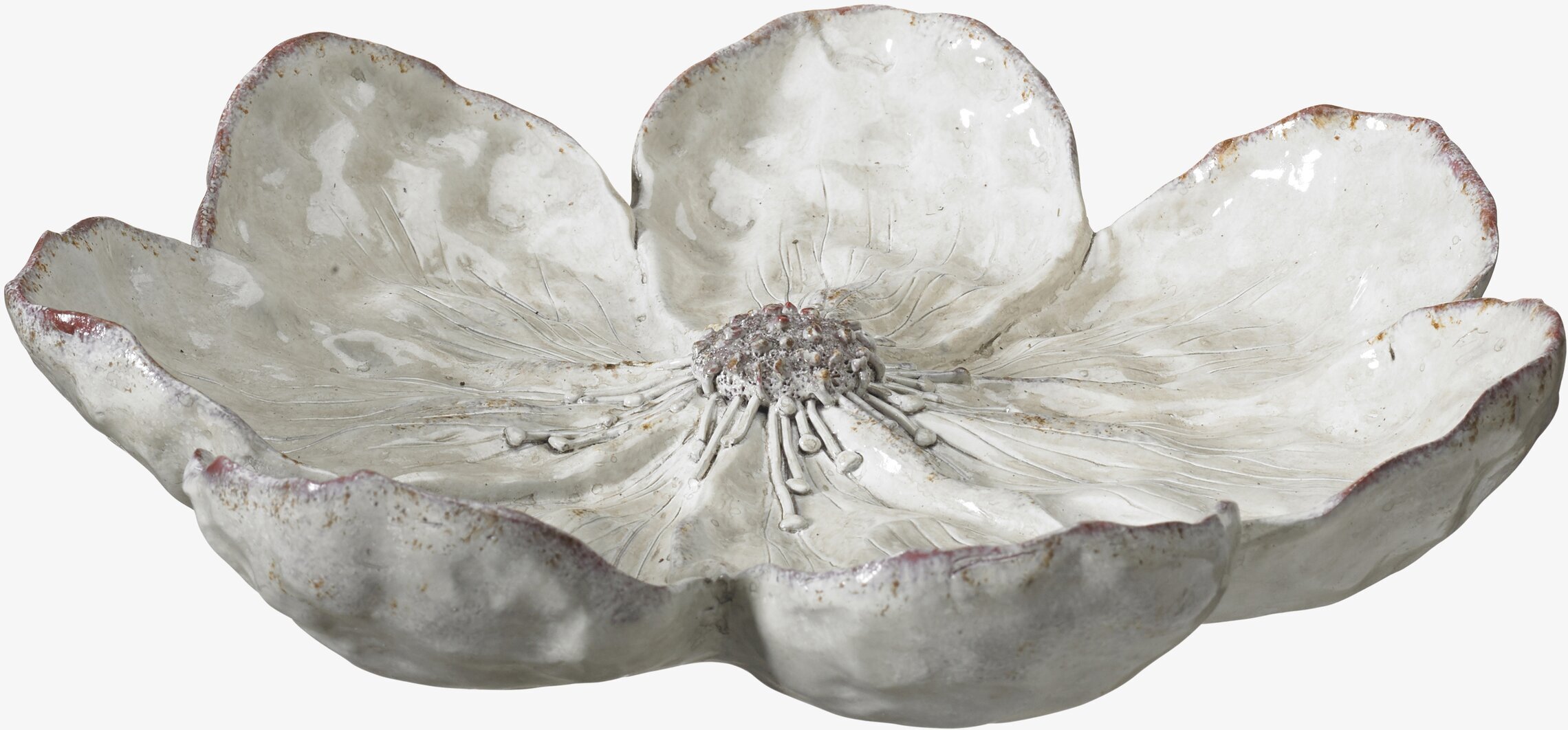 Trädgårdsdekoration Blomma Vit Melerad Stor från Wikholm Form