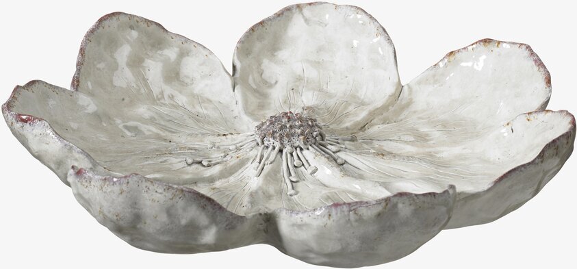 Trädgårdsdekoration Blomma Vit Melerad Liten från Wikholm Form