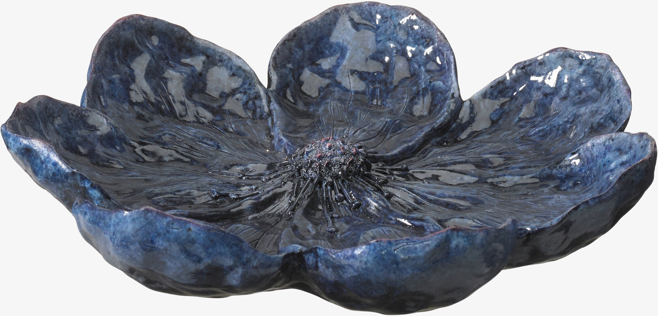 Trädgårdsdekoration Blomma Blå Melerad Liten från Wikholm Form