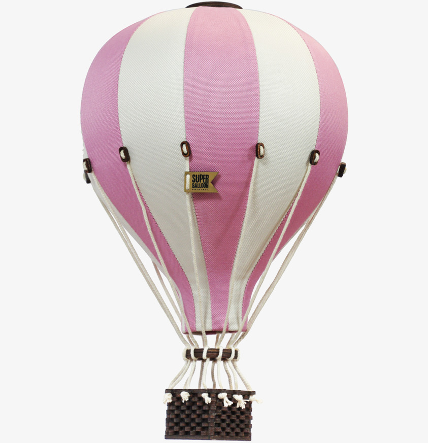 Luftballong Rosa/Benvit Small från SuperBalloon i detalj