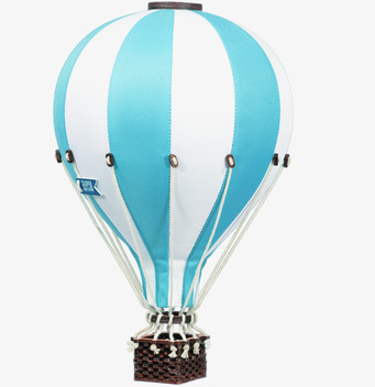 Luftballong Turkos/Vit Small från SuperBalloon i närbild