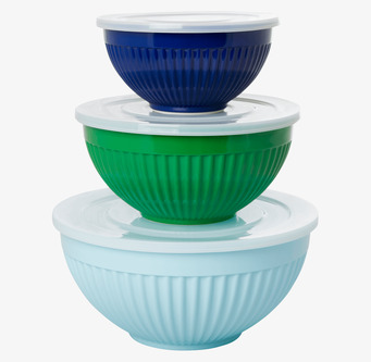Skålar Melamin 3-Pack - Blue & Green Favorite Colors från Rice
