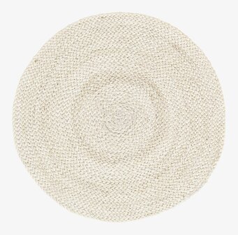 Bordstablett Braided Vit från Dixie, rund och flätad, 38 cm