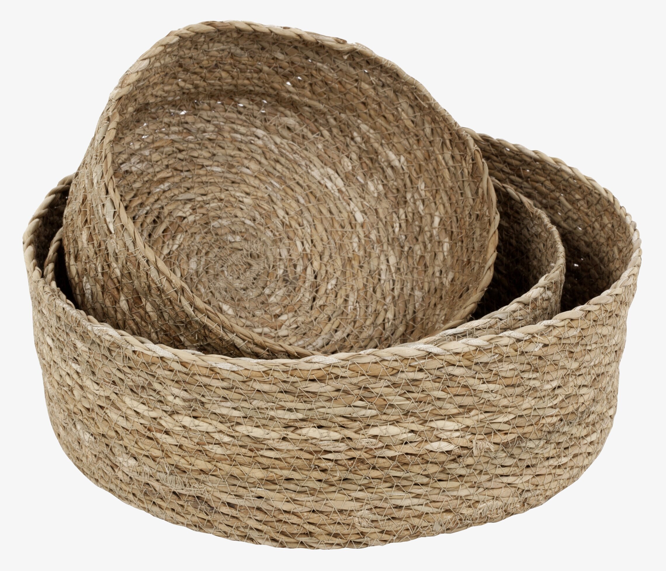 Brödkorg Emil Natur Set/3 från Dixie, tre rustika korgar