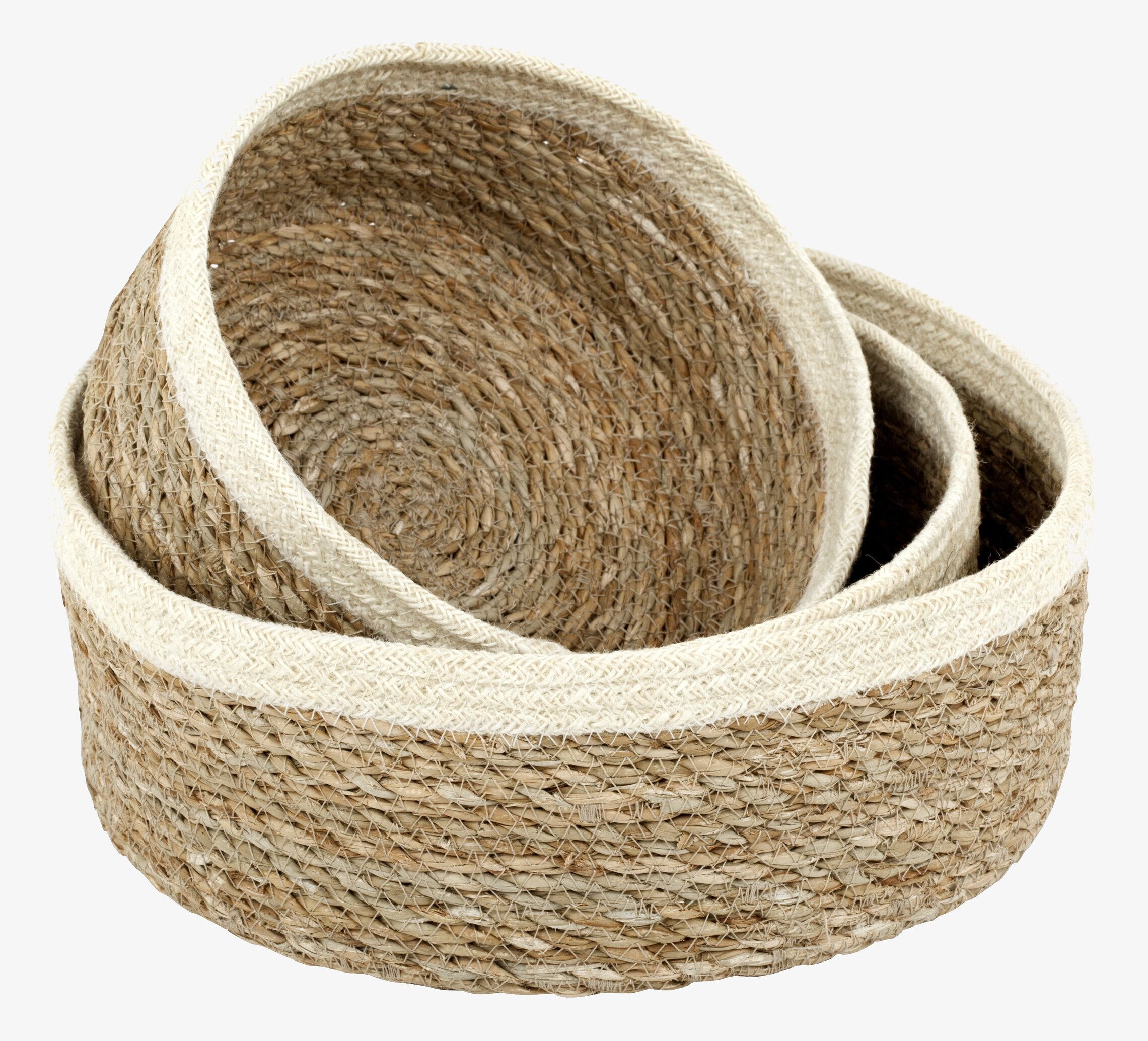 Brödkorg Emil Vit Set/3 från Dixie i tre olika storlekar